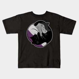 Asexual Eternal Yin Yang Cat Kids T-Shirt